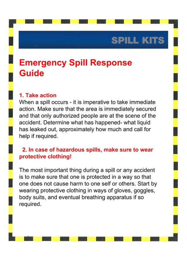 Spill Response Guide for Spill Kits PDF