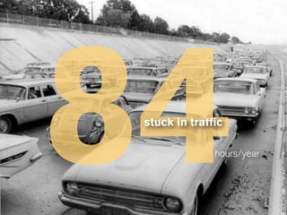 stuck in traffic


     84                  hours/year




SOURCE: State of California, 1990
 