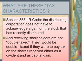 Split Tax Code Spin off and split-off | PPTX