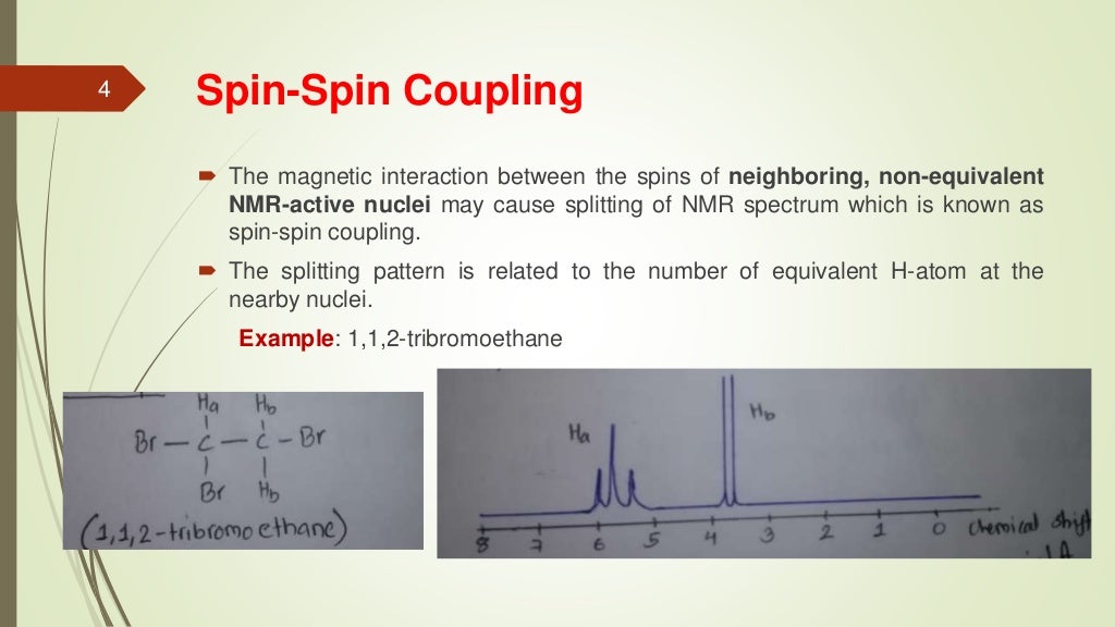 Spin spin coupling and coupling constant