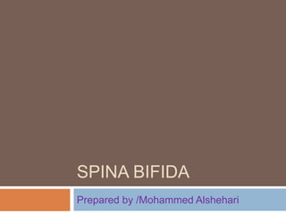 SPINA BIFIDA
Prepared by /Mohammed Alshehari
 