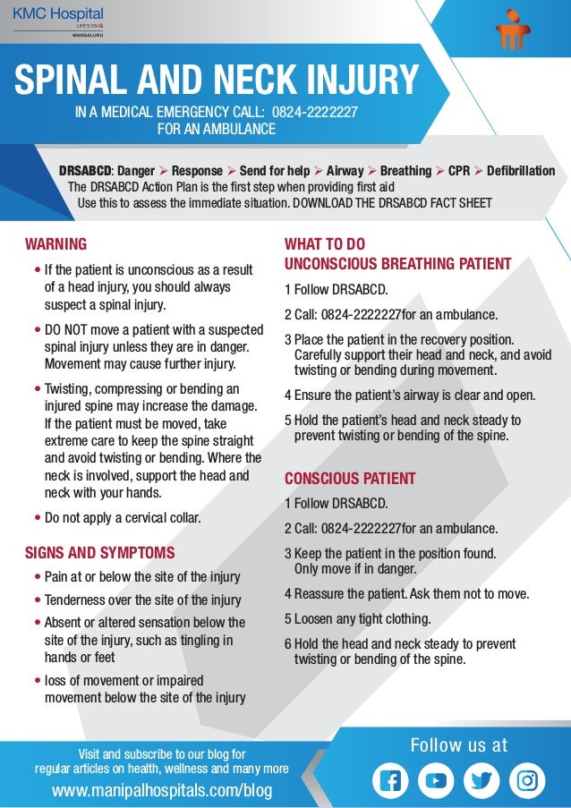 Spinal And Neck Injury Signs And Symptoms