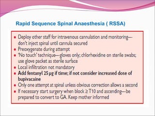 Rapid Sequence Spinal Anaesthesia ( RSSA)
 