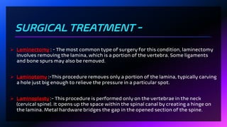 Spinal canal stenosis presentation for BPY students | PDF