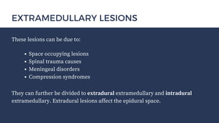 Spinal Cord Disease - Clinical Presentations and Management | PDF