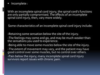 management of spinal cord injuries | PPTX