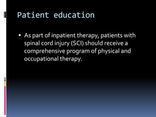 management of spinal cord injuries | PPTX