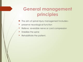 Management of a patient with spine and spinal cord injury | PPTX