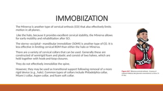 Minerva Rigit SPINAL CORD INJURY -Clinical Impairmentsand Medical Management | PPTX