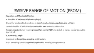Hamstring Length Rom SPINAL CORD INJURY -Clinical Impairmentsand Medical Management | PPTX