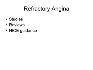Refractory Angina Studies Reviews NICE guidance 