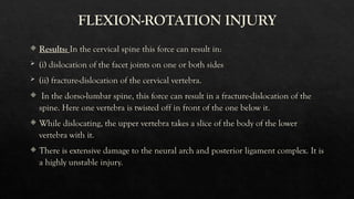 SPINAL INJURIES. Thoracolumbar and Cervical | PPTX