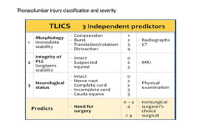 Thoracolumbar injury classification and severity
 