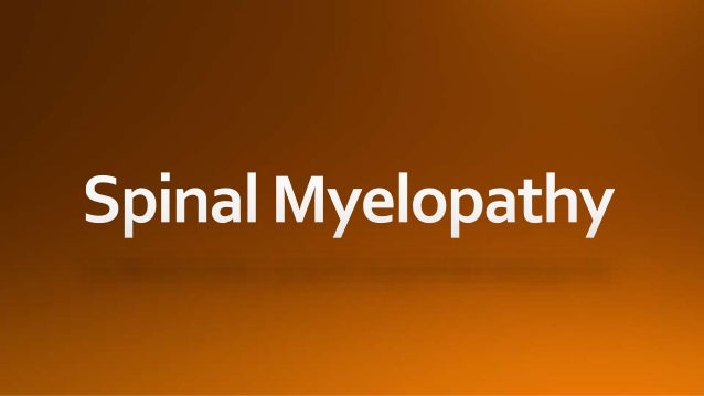 • The term myelopathy describes pathologic conditions that
cause spinal cord, meningeal or peri meningeal space damage or
...