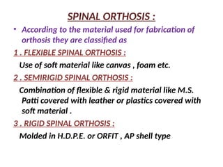 Orfit Shell SPINAL ORTHOTICS spinal cord injury .ppt