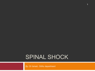 SPINAL SHOCK 
By: Dr Ismah, Ortho department 
1 
 