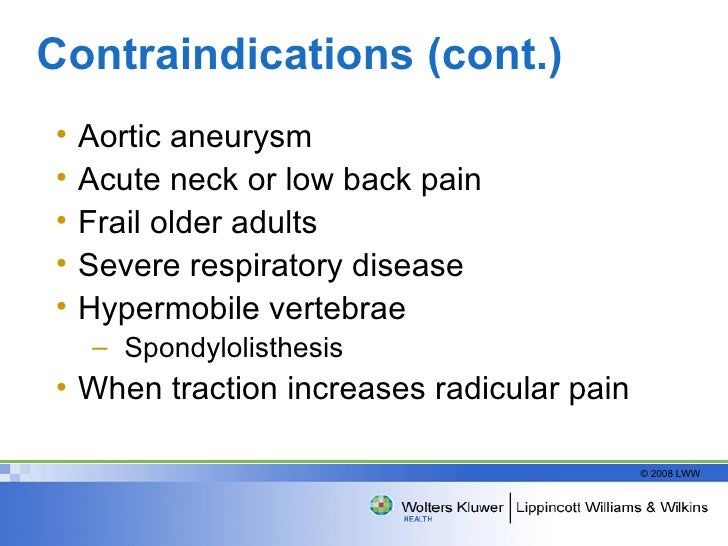 Spondylolthesis and traction