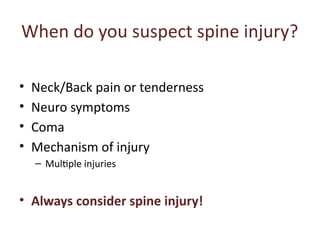 Comprehensive Overview of Spine and Spinal Cord Trauma Management | PPTX