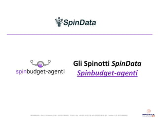 Gli Spinotti SpinData
Spinbudget-agenti
INFORMA24 – Via G. Di Vittorio 5/40 – 50145 FIRENZE - ITALIA – tel. +39 055 34 01 76 fax +39 055 38 86 301 - Partita I.V.A. 05751800482
 