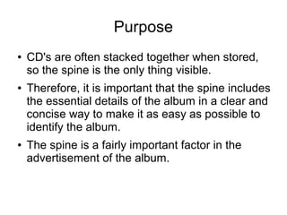 Cd Spine Example Spine conventions | ODP