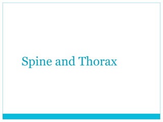 Spine and Thorax 
