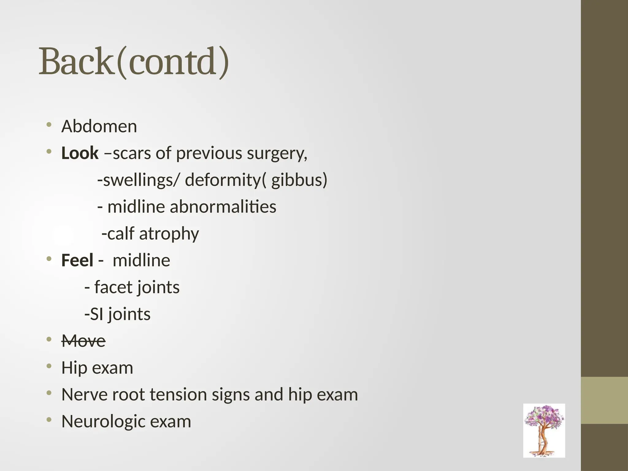 How to perform a spinal examination procedure | PPTX