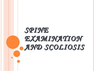 SPINE EXAMINATION AND SCOLIOSIS 