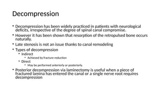 spine injuries thoracolumbar vertebrae fracture | PPTX