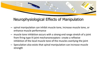 Spine mobilization and manipulation 1 | PPTX