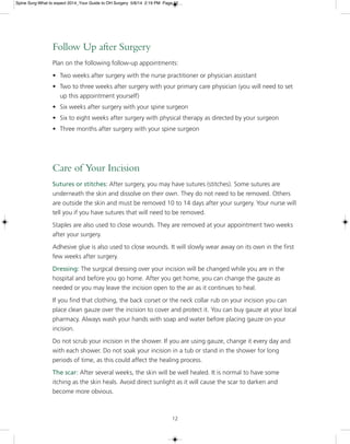 Post Spinal Surgery Checklist.pdf What to Expect from Spine Surgery | PDF