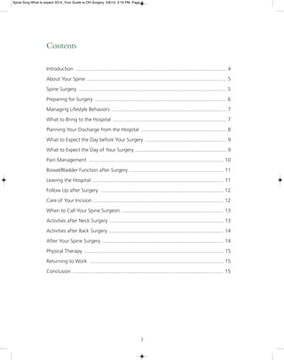 Post Spinal Surgery Checklist.pdf What to Expect from Spine Surgery | PDF