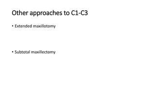 Other approaches to C1-C3
• Extended maxillotomy
• Subtotal maxillectomy
 