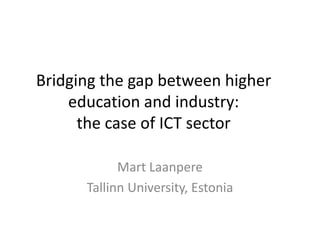 Bridging the gap between academia and industry | PPTX