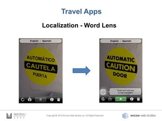 Travel Apps
Localization - Word Lens
 