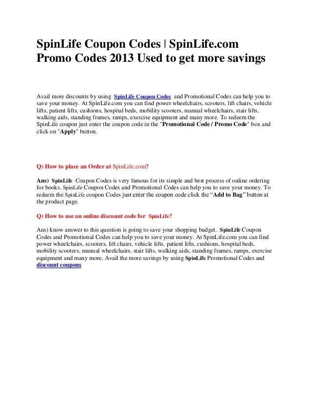 Spinlife coupon code