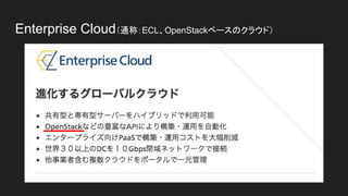 Enterprise Cloud（通称：ECL、OpenStackベースのクラウド）
 