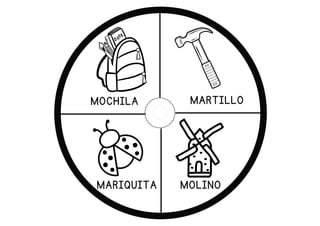 MARTILLO
MOLINO
MARIQUITA
MOCHILA
 