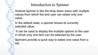 Comprehensive Guide to Implementing Spinners in Android Apps | PDF