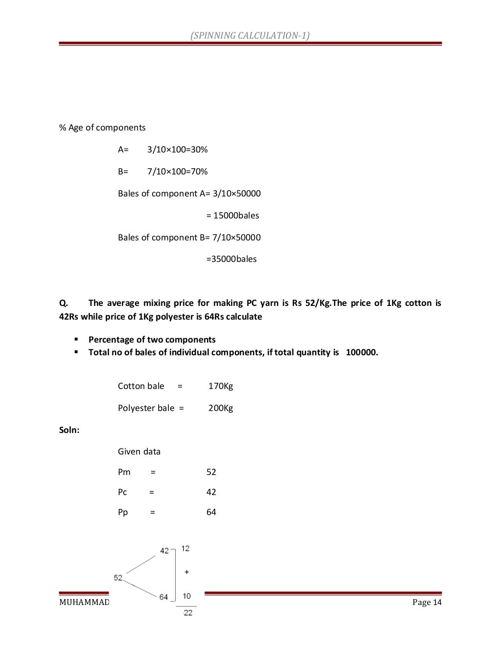 Spinning calculations