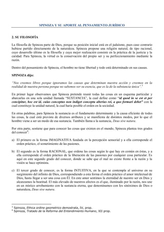 Spinoza y su aporte al pensamiento jurídico | PDF