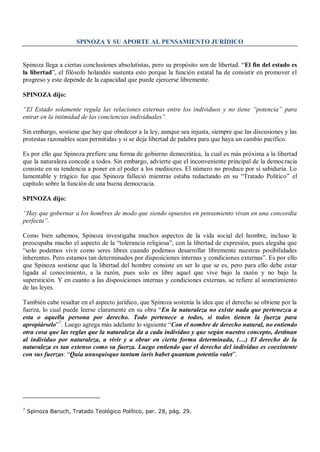 Spinoza y su aporte al pensamiento jurídico | PDF