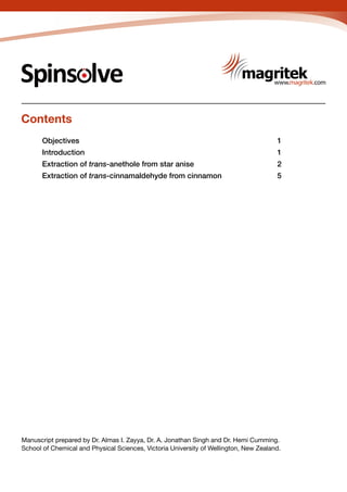 R
Carbon
Contents
	 Objectives										 1
	Introduction									 1
	 Extraction of trans-anethole from star anise		 		 2
...