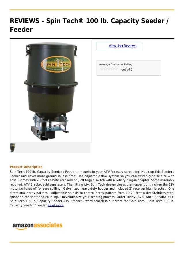 Spin Techa 100 Lb Capacity Seeder Feeder