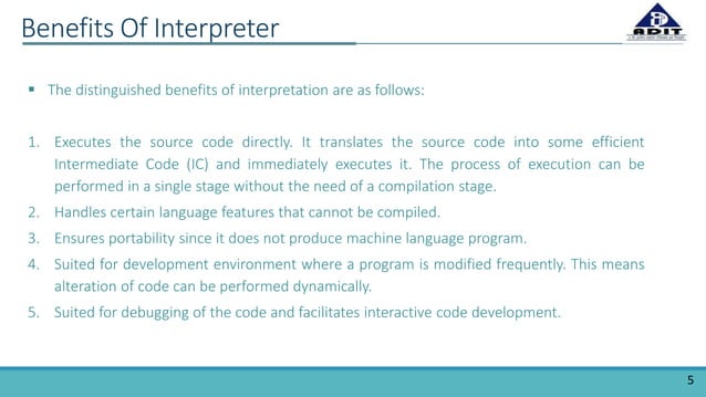 Interpreter | PPTX | Programming Languages | Computing