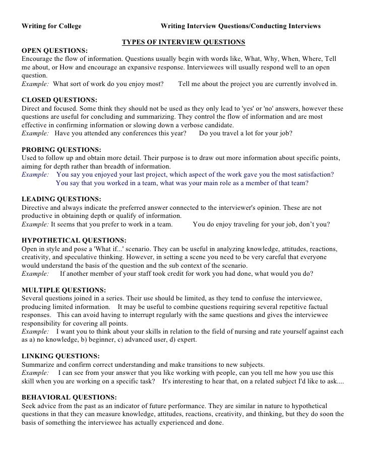 Sp Interview Question Types