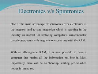 Spintronics Computer Ram Spintronics & MRAM | PPT