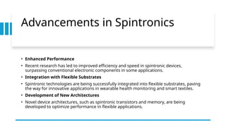 Advancements in Spintronics for Flexible Electronics and Wearable ...