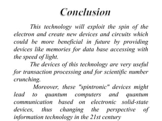 Exploring Spintronics: The Future of Nanoelectronics and Quantum ...