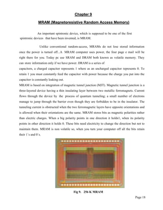 Spintronics Computer Ram Spintronics report | PDF