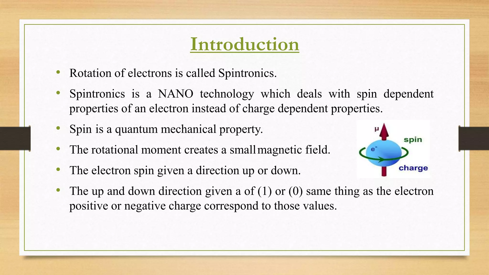 Spintronics Technology | PPTX | Data Storage and Warehousing | Computing